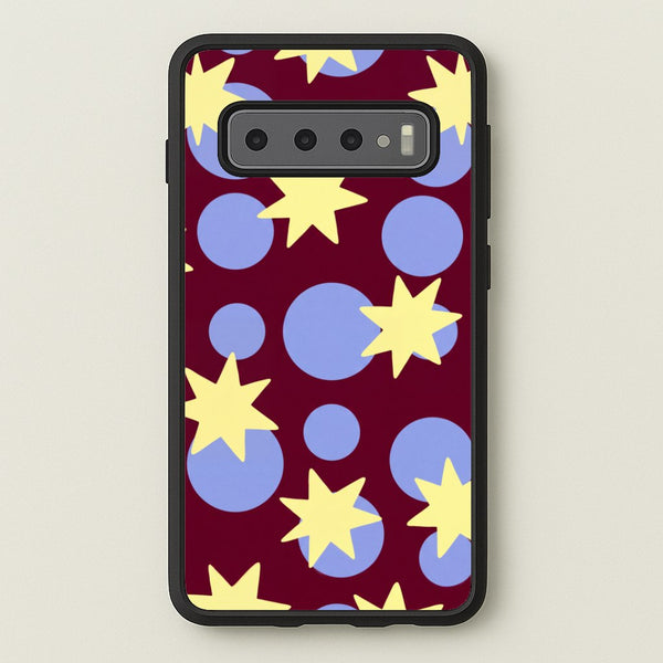 Butter Stars On Burgundy Phone Case - Galaxy S10 / Standard