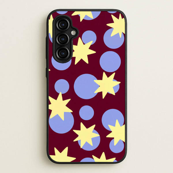 Butter Stars On Burgundy Phone Case - Galaxy A54 / Standard
