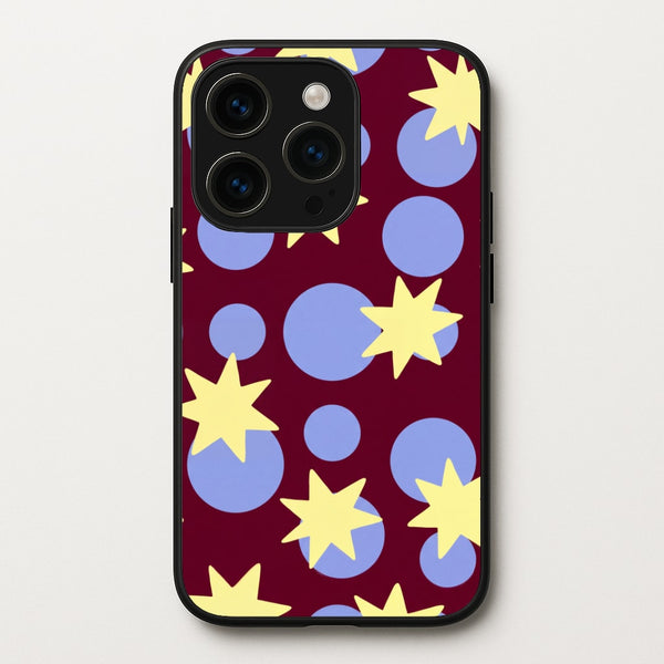 Butter Stars On Burgundy Phone Case - iPhone 14 Pro Max / Standard