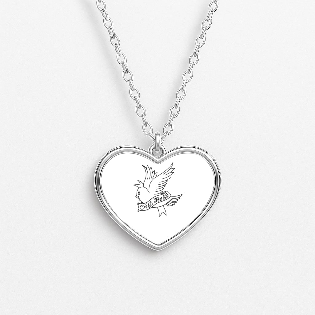 Cry Baby Bird - Peep Heart Necklace