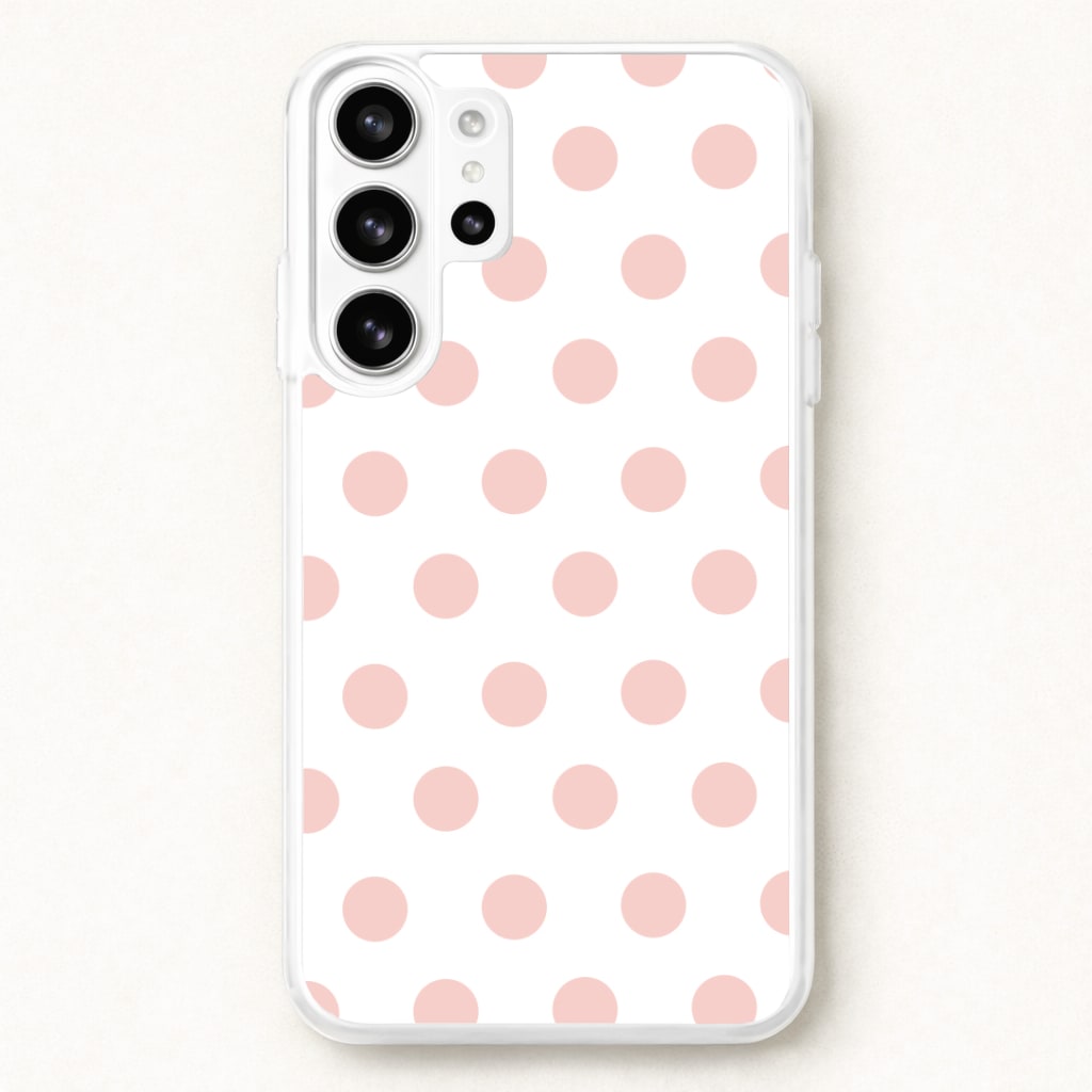 Pink Polka Dot Personalised Phone Case for Galaxy S26 Ultra