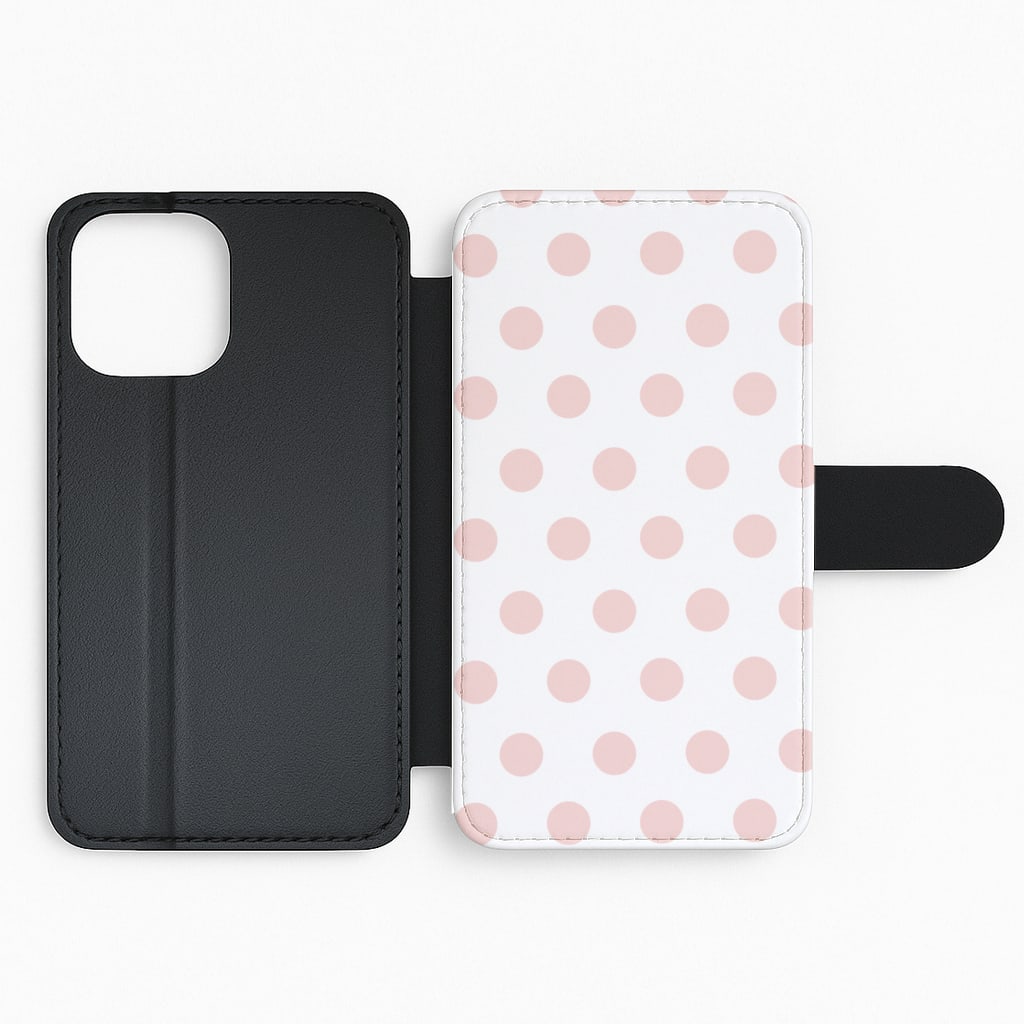 Pink Polka Personalised Flip Phone Case