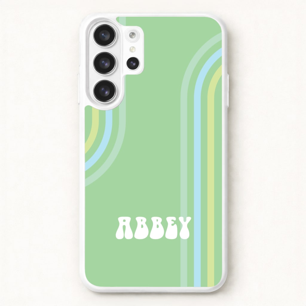 Retro Green Personalised Name Phone Case for Galaxy S26 Ultra