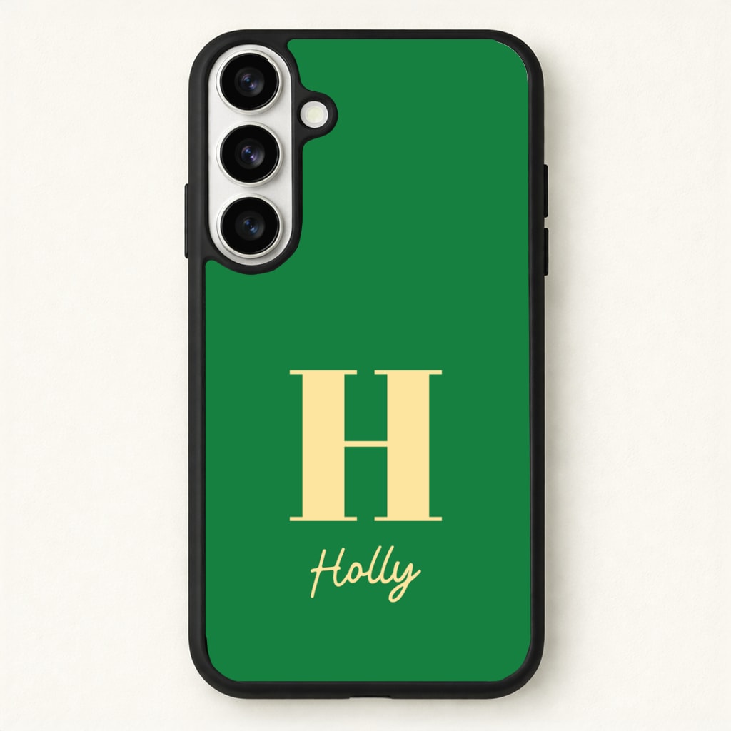 Dark Green Personalised Name Phone Case for Galaxy S26 Plus