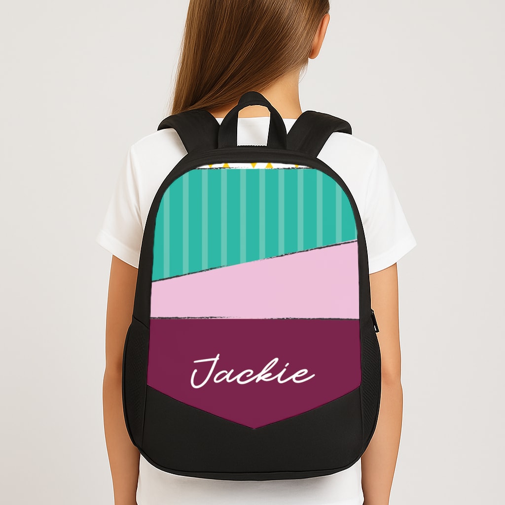 Geometric Patterns Personalised Name Backpack