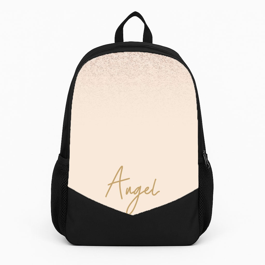 Peach Glitter Personalised Name Backpack