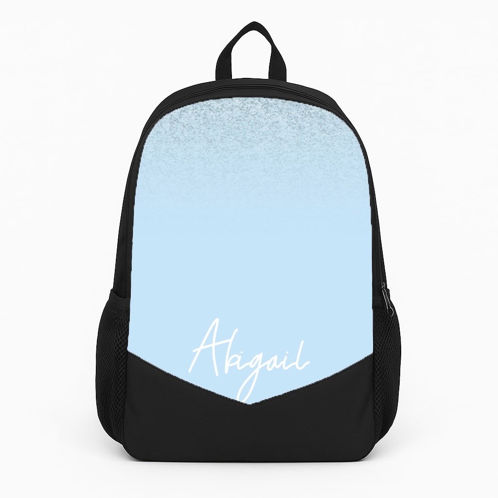 Blue Glitter Personalised Name Backpack