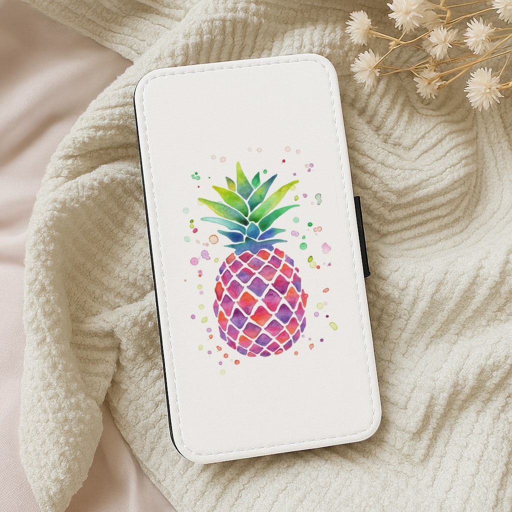 Watercolour Pineapple Wallet Phone Case