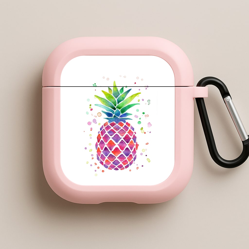 Watercolour Pineapple Pink AirPods Case