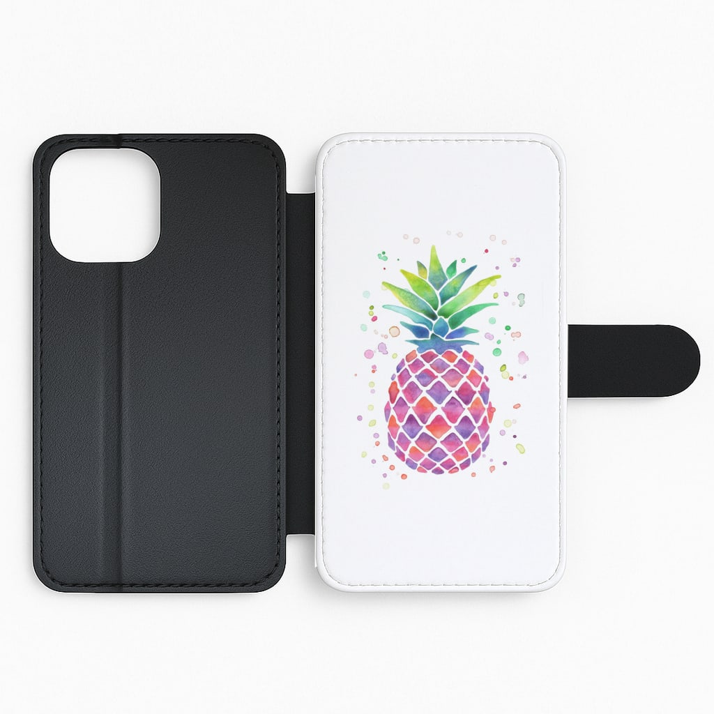 Watercolour Pineapple Flip Phone Case
