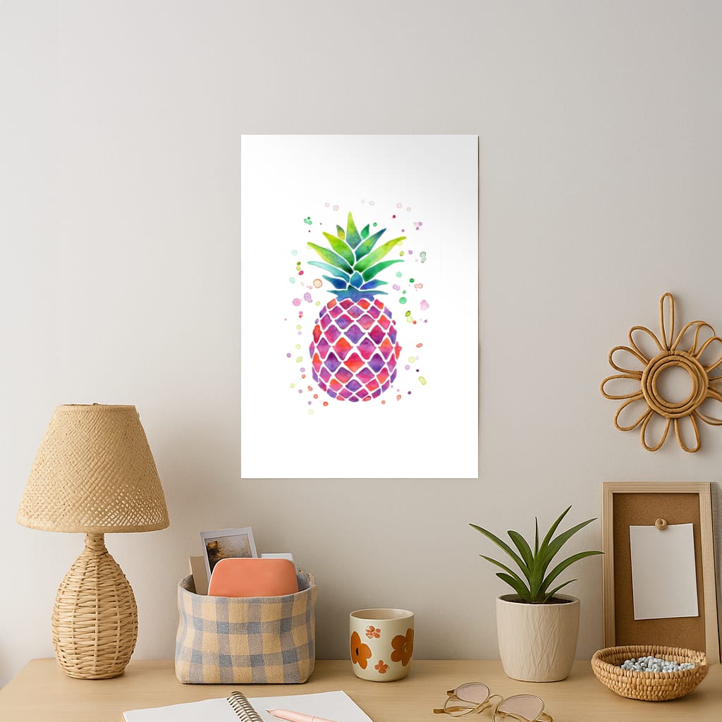 Watercolour Pineapple Art Print