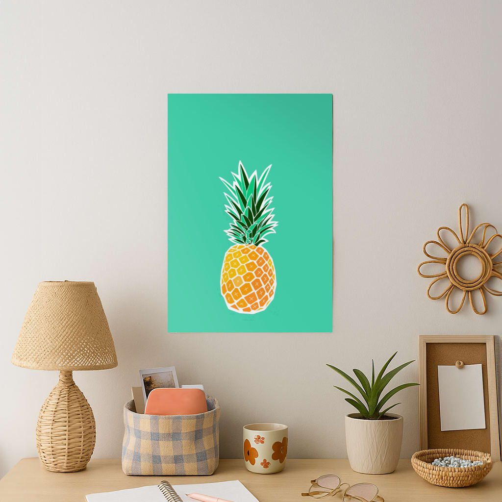 Cartoon Pineapple Art Print