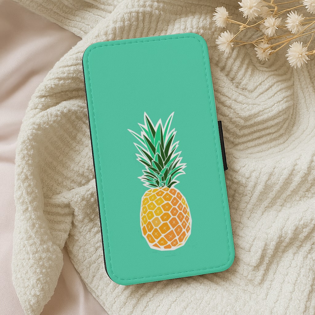 Cartoon Pineapple Wallet Phone Case