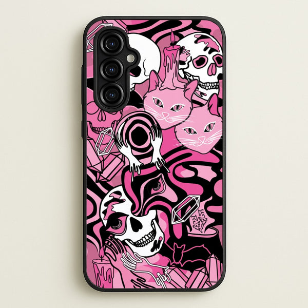 Pink Occult Doodle Collage Phone Case - Galaxy A54 / Standard