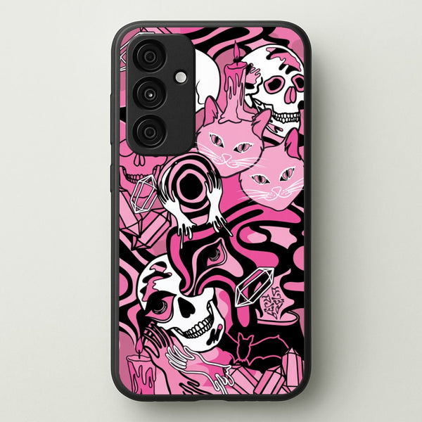 Pink Occult Doodle Collage Phone Case - Galaxy A55 / Standard
