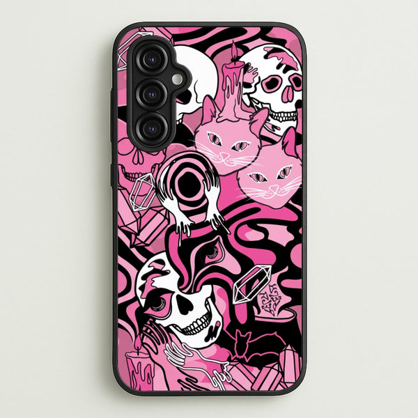 Pink Occult Doodle Collage Phone Case - Galaxy A14 / Standard