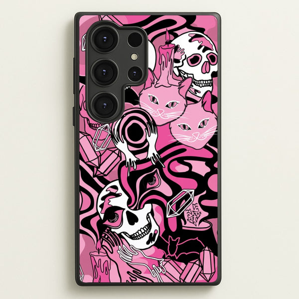 Pink Occult Doodle Collage Phone Case - Galaxy S25 Ultra / Standard