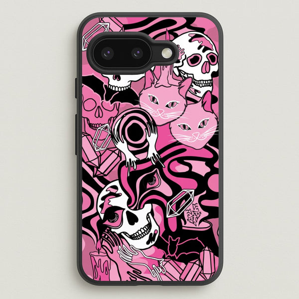 Pink Occult Doodle Collage Phone Case - Google Pixel 9a / Standard