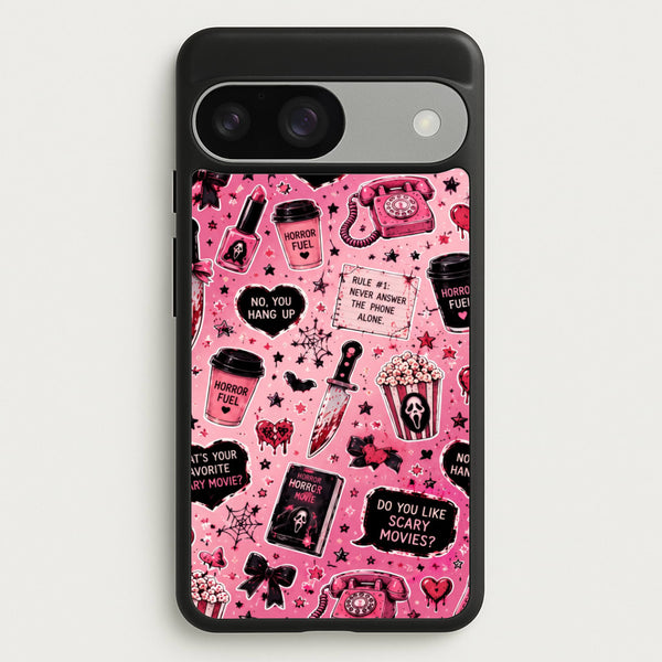 Horror Movie Pink Pattern Phone Case - Google Pixel 9 / 9 Pro / Standard