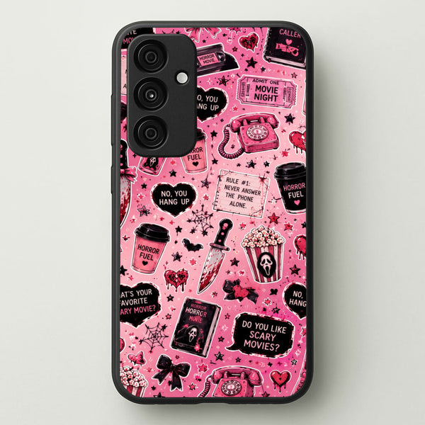 Horror Movie Pink Pattern Phone Case - Galaxy A55 / Standard