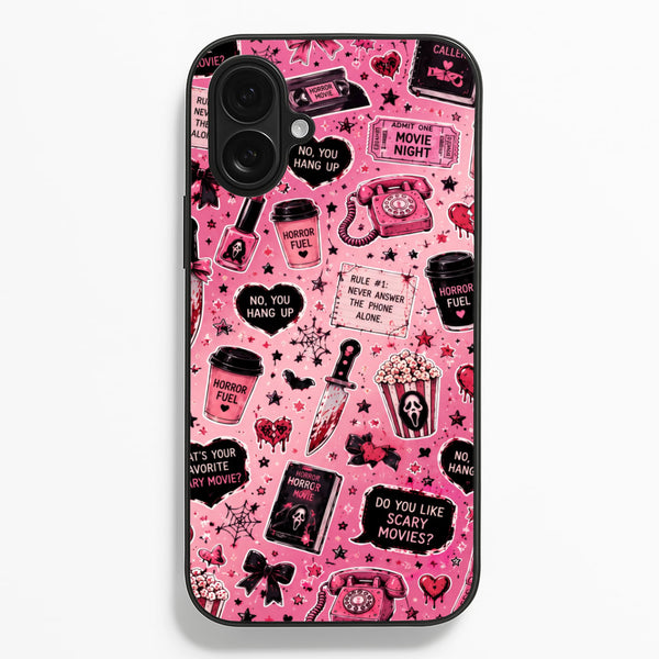 Horror Movie Pink Pattern Phone Case - iPhone 16 Plus / Standard