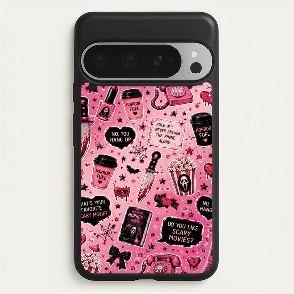 Horror Movie Pink Pattern Phone Case - Google Pixel 9 Pro XL / Standard