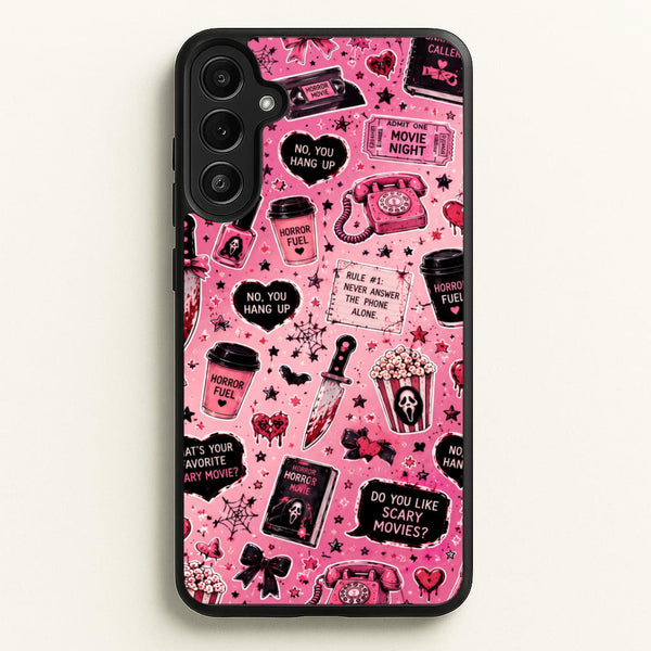 Horror Movie Pink Pattern Phone Case - Galaxy A34 / Standard