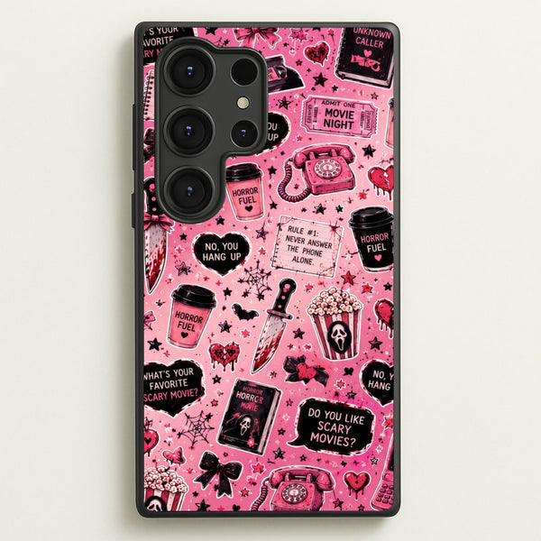 Horror Movie Pink Pattern Phone Case - Galaxy S25 Ultra / Standard