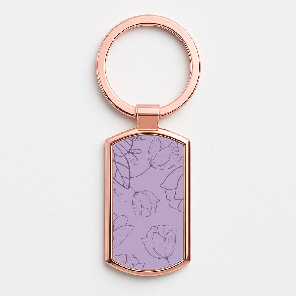 Tulips - Foliage Rose Gold Keyring