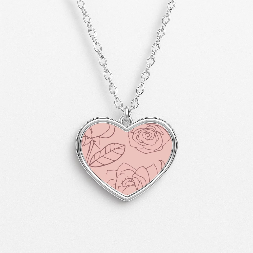 Roses - Foliage Heart Necklace
