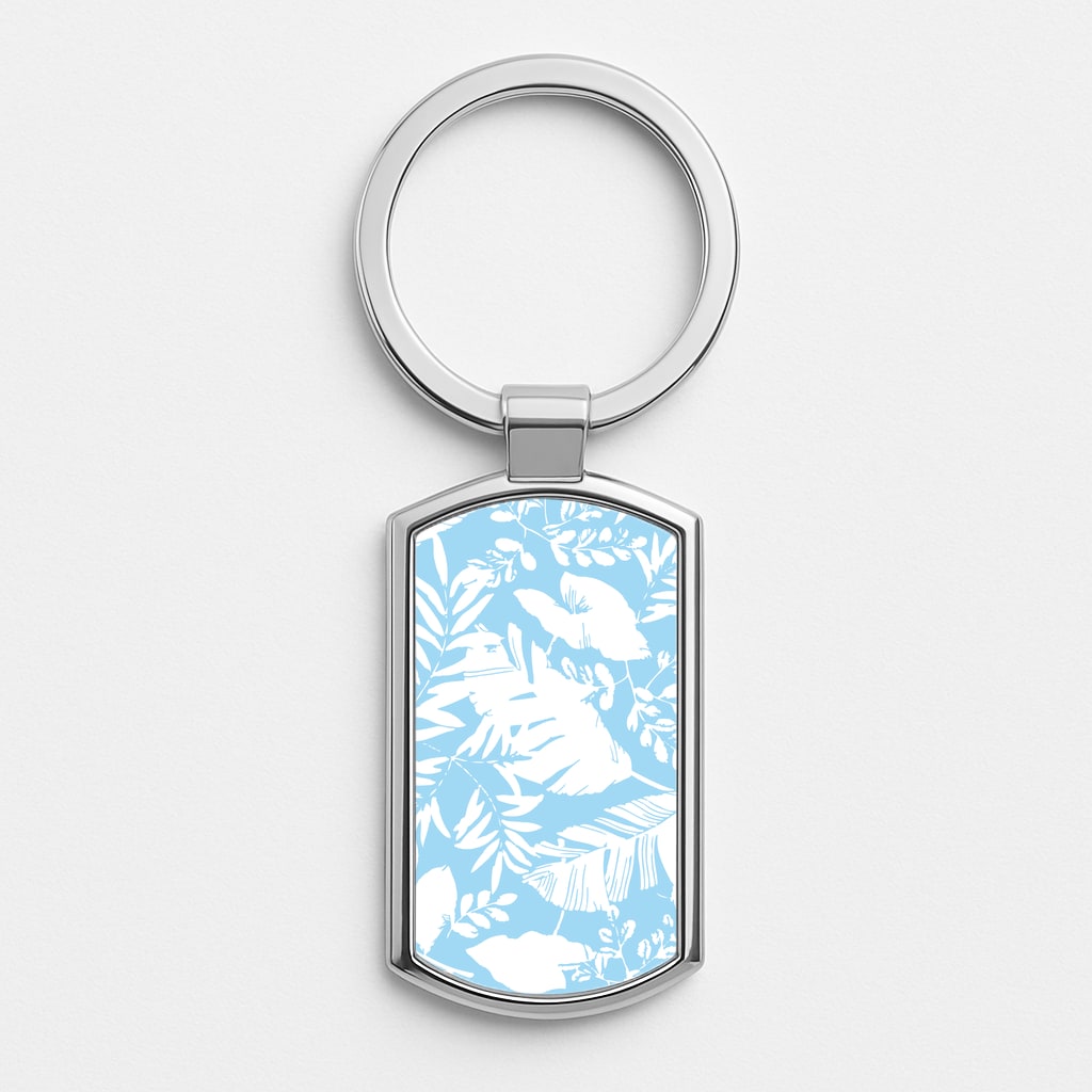 Leaf Pattern - Foliage Silver Keyring