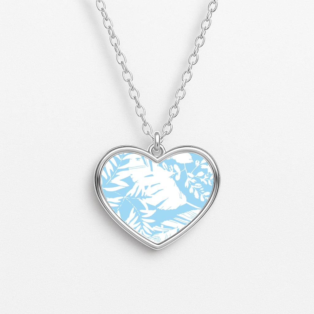 Leaf Pattern - Foliage Heart Necklace