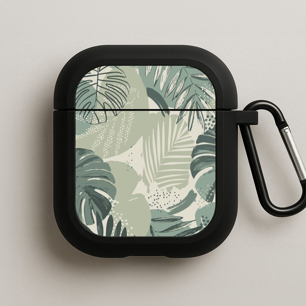 Green Leaf Pattern - Foliage AirPods Case
