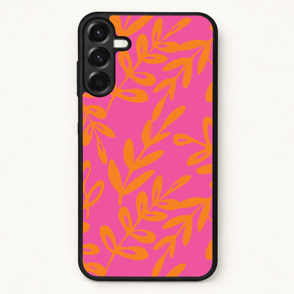 Pink & Orange Leaves - Foliage Phone Case for Galaxy A37