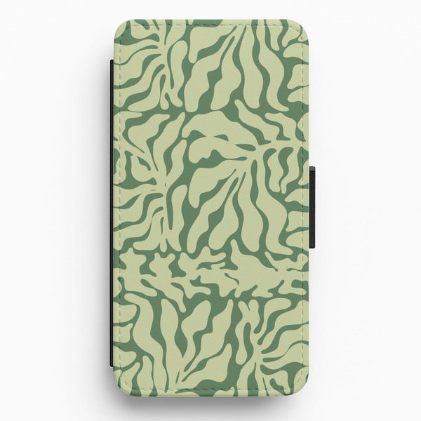 Light Green Leaf - Foliage Flip / Wallet Phone Case