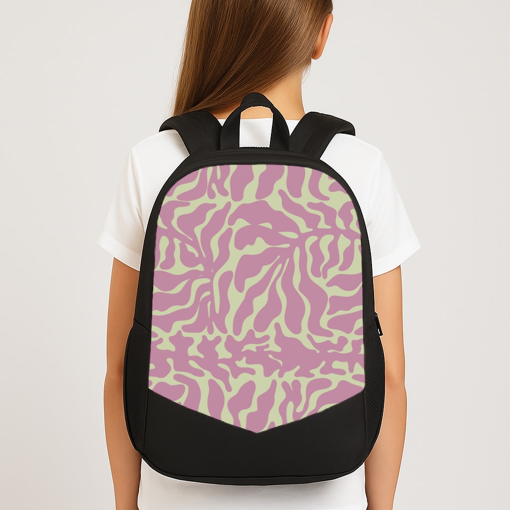 Pink Leaves - Foliage Large School Bag