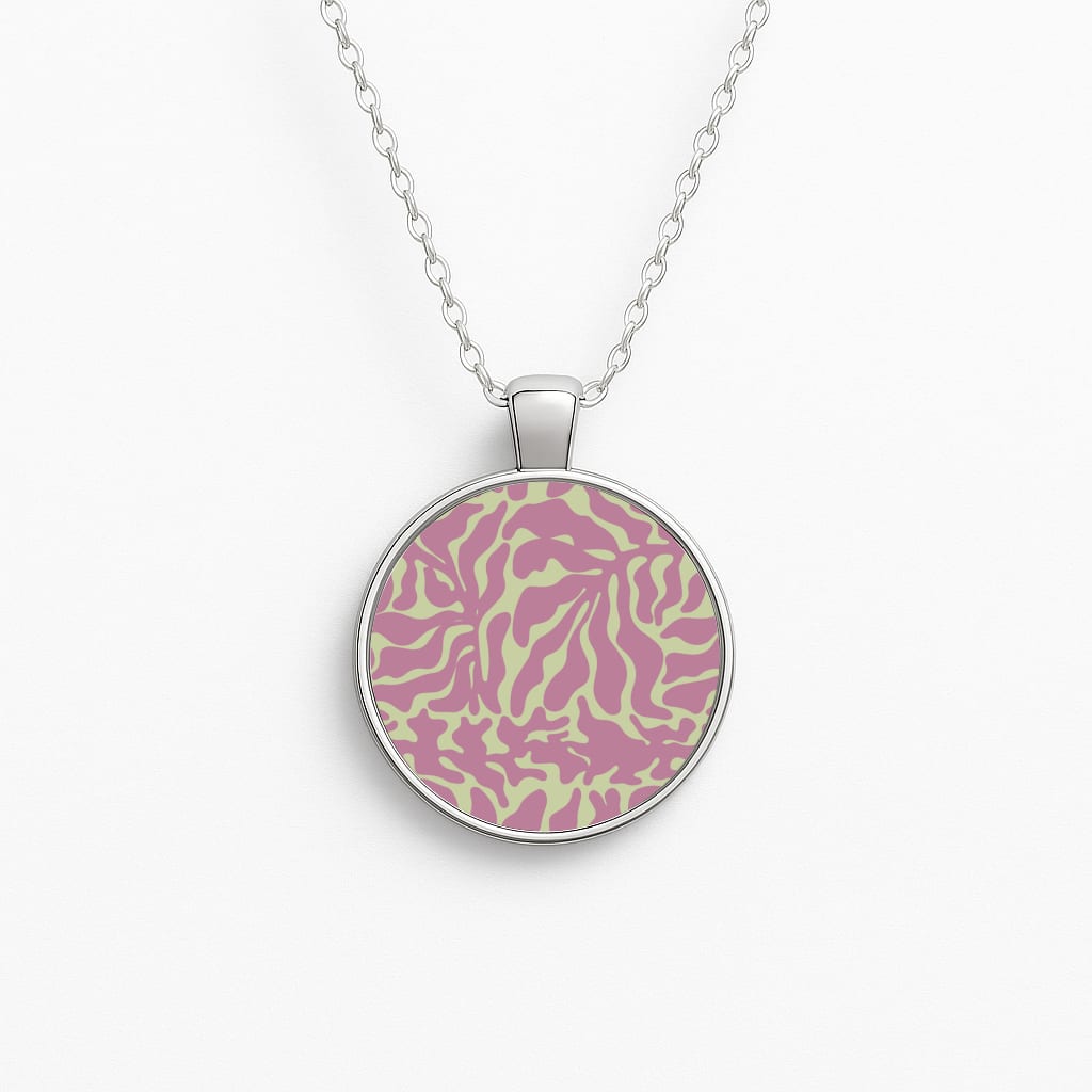 Pink Leaves - Foliage Circle Necklace