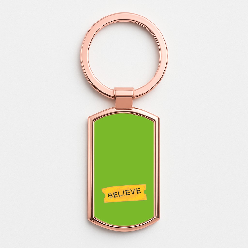 Believe - Polar Christmas Rose Gold Keyring