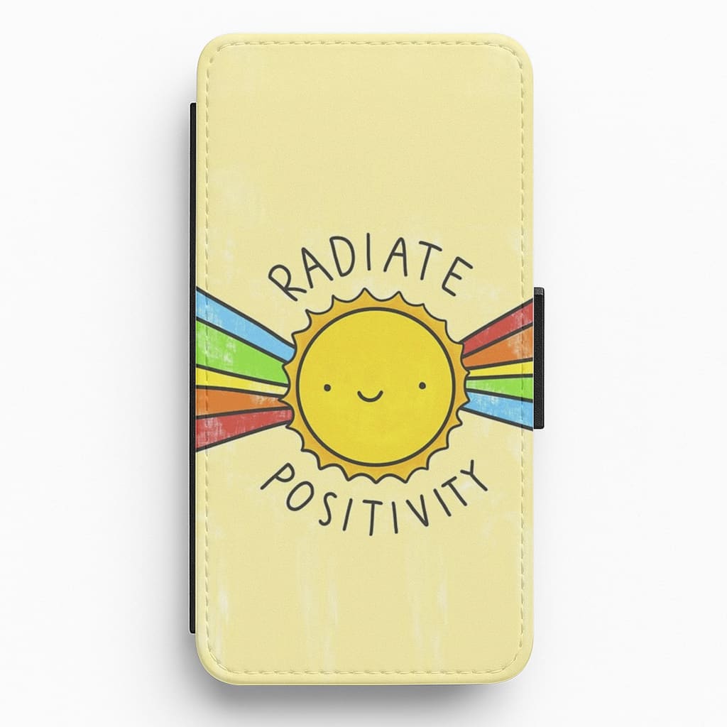 Radiate Positivity Sunshine - Positivity Flip / Wallet Phone Case
