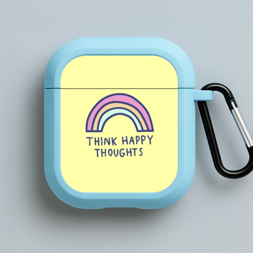 Think Happy Thoughts - Positivity Blue AirPods Case