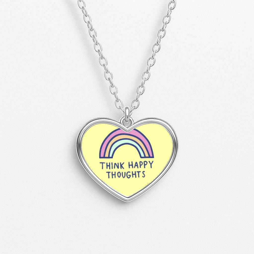 Think Happy Thoughts - Positivity Heart Necklace