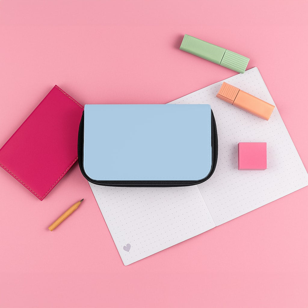 Back To Casics - Pretty Pastels - Plain Blue Pencil Case