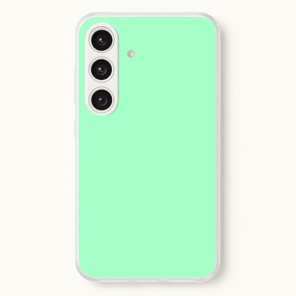 Back To Casics - Pretty Pastels - Plain Green - Plain Phone Case for Galaxy S25 Plus