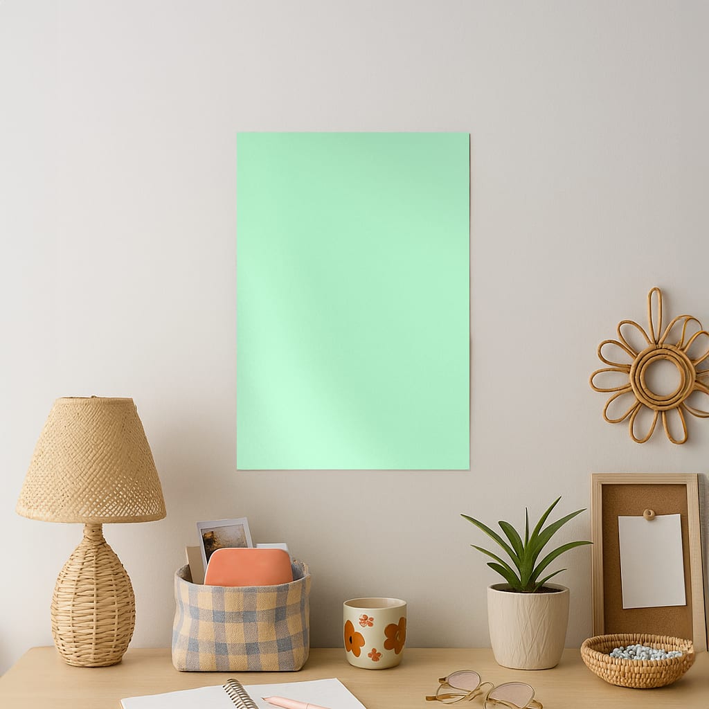 Back To Casics - Pretty Pastels - Plain Green Art Print