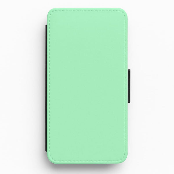 Back To Casics - Pretty Pastels - Plain Green Flip / Wallet Phone Case