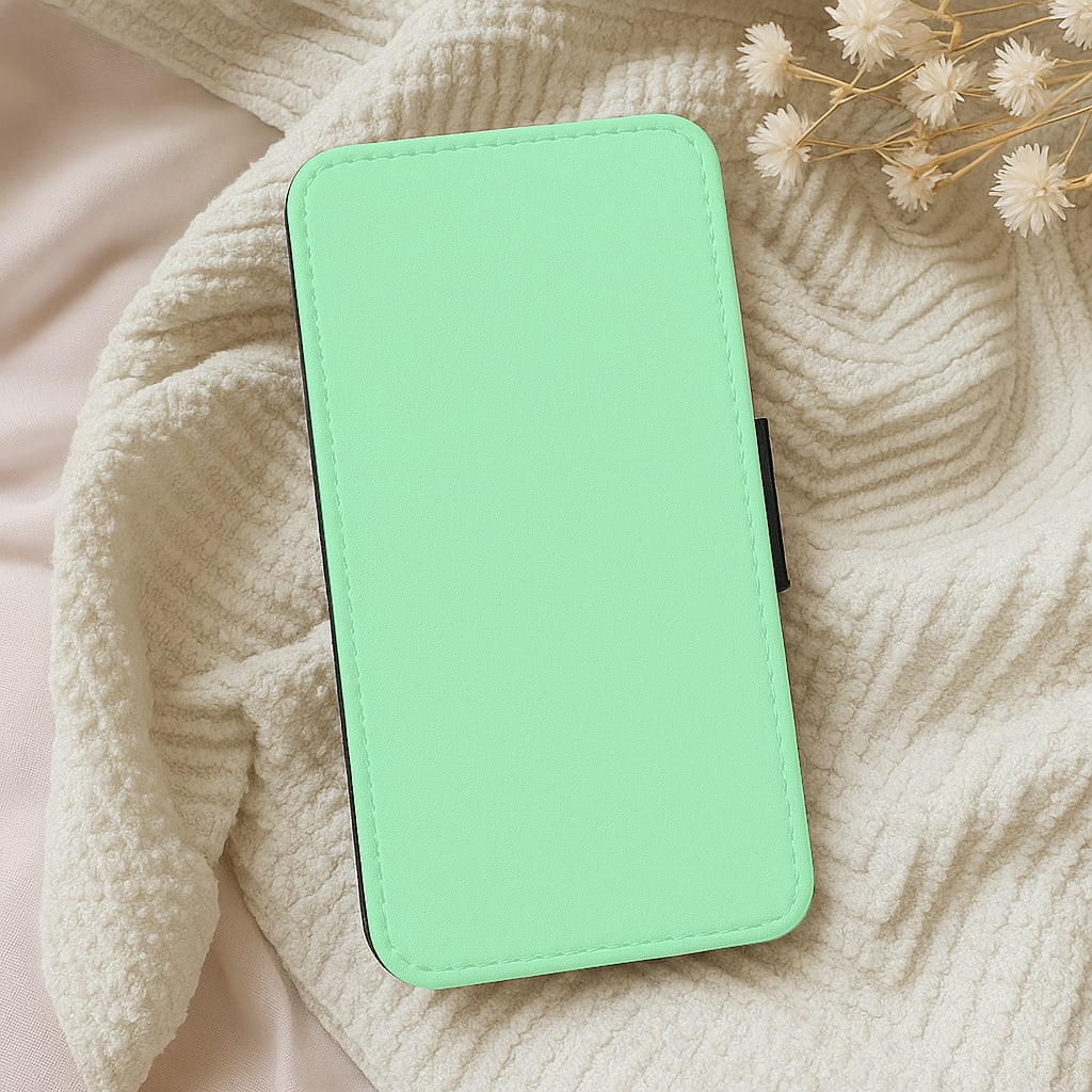 Back To Casics - Pretty Pastels - Plain Green Wallet Phone Case