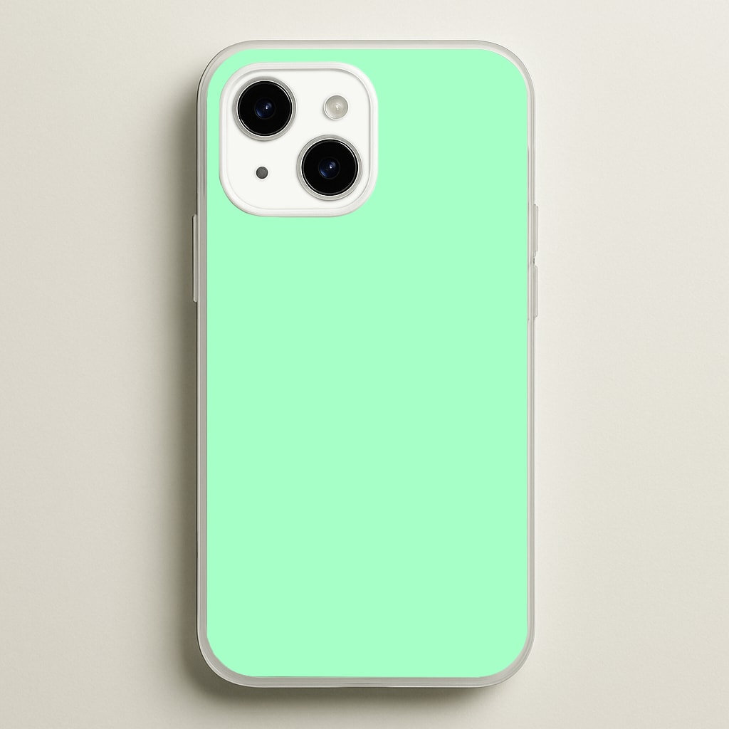 Back To Casics - Pretty Pastels - Plain Green - Plain Phone Case for iPhone 15