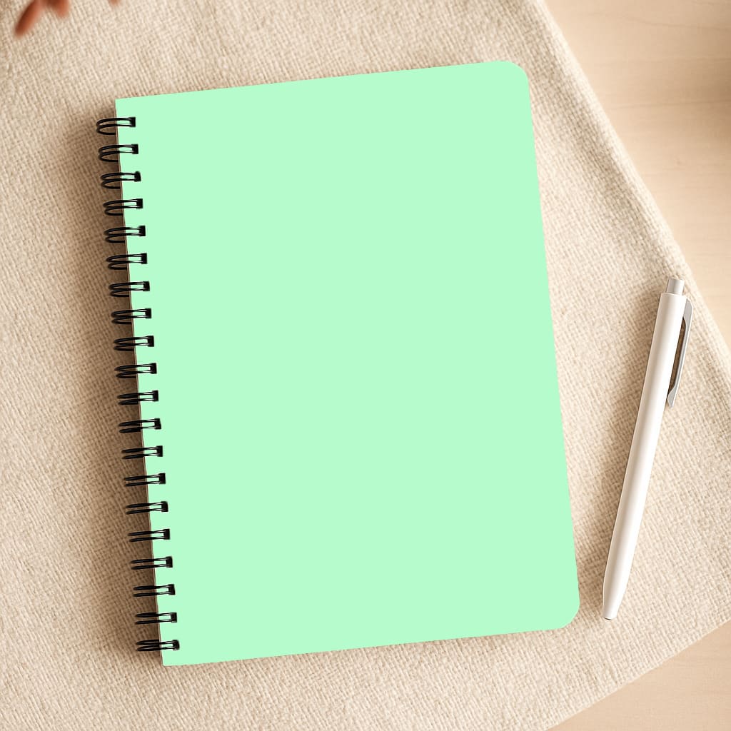 Back To Casics - Pretty Pastels - Plain Green Notepad