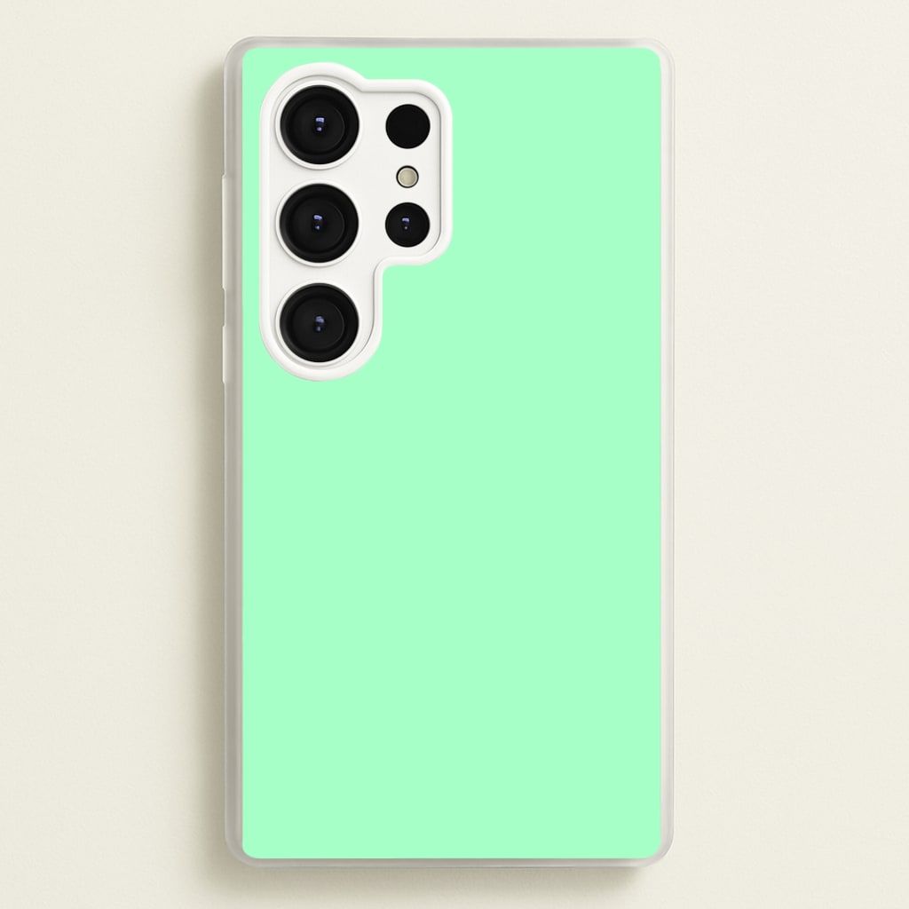 Back To Casics - Pretty Pastels - Plain Green - Plain Phone Case for Galaxy S25 Ultra
