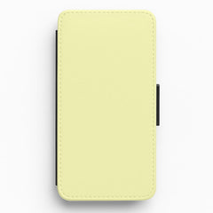 Back To Casics - Pretty Pastels - Plain Yellow Flip / Wallet Phone Case